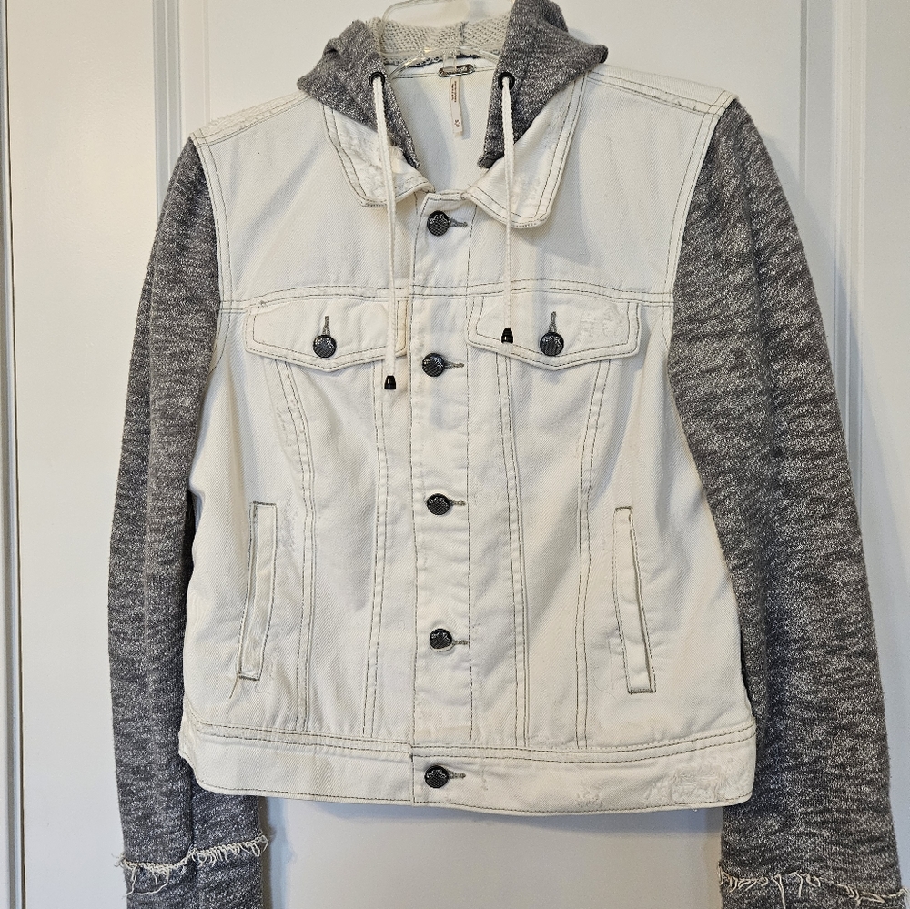 Free People white jean jacket